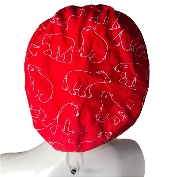 Stretch Polar Bear Stencil Print Surgical Scrub Hat (Euro) NWOT - Picture 4 of 7